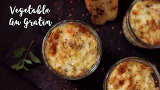 Vegetable Au Gratin | Baked Veg Au Gratin Recipe | Vegetable Cheesy Bake Recipes