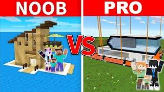 Minecraft NOOB vs PRO: SAFEST SECURITY HOUSE BUILD CHALLENGE TO PROTECT FAMILY