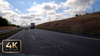 4K Drive on the Highway from Orléans to Montluçon - A Scenic Journey through the Heart of France