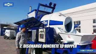 How To Operate AIMIX ABJZ40C Diesel Concrete Mixer Pump