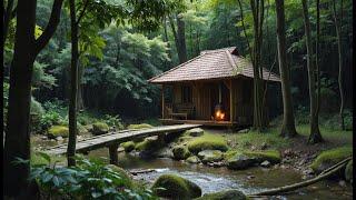 building a bamboo house next to a stream | the process of completing my bamboo house