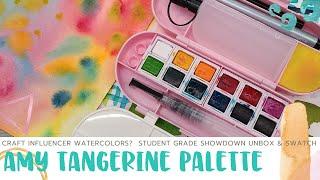 Amy Tangerine Watercolor Palette Unbox & Swatch- Student Grade Showdown