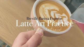 Latte art practice with Breville Barista Express | POV | Relaxing Coffee