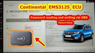 Flex Programmer read/write Continental EMS3125 through OBD after extracting the Password.