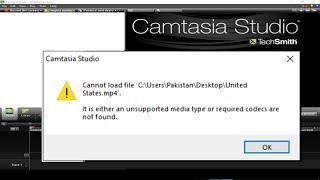 [SOLVED 100%] CAMTASIA Studio 8/9 "It is either an unsupported media type or required codecs not...