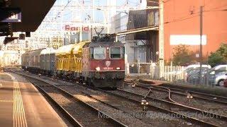 Swiss Freight Trains At Killwangen Spreitenbach And A Ride Pass a very big freight yard  21/08/2017