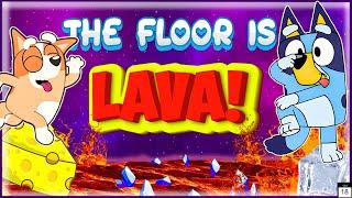 Bluey - The Floor Is Lava | Brain Break for Kid | Freeze Dance +Jump Battle | Just Dance | Danny Go!