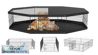 VEVOR Dog Playpen 8 Panels Foldable Metal Dog Exercise Pen with Top Review