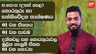 01 වන ඒකකය | 01 වන පාඩම - දත්තවල සහ තොරතුරුවල මූලික තැනුම් ඒකක  -  01 වන කොටස