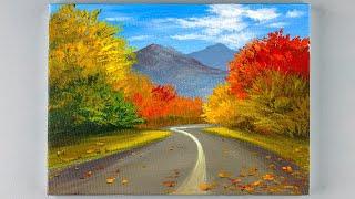 Autumn Scenery Painting / Autumn landscape painting tutorial