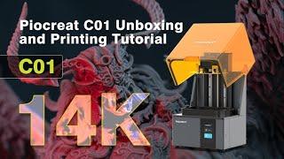 Piocreat C01 14K LCD 3D Printer Unboxing and Printing Tutorial