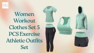 Women Workout Clothes Set 5 PCS Exercise Athletic Outfits Set  - Market Mingle