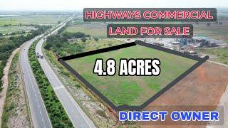 4.8 ACRES DIRECT OWNER HIGHWAY COMMERCIAL LAND FOR SALE HYDERABAD ELIP PROPERTY #land #drone #sale