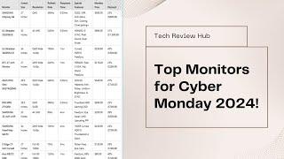  Top 10 Cyber Monday Monitor Deals 2024 – Best Picks for Gaming & Work! 