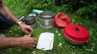 Trangia outdoors cooking: Baking cauliflower, Trangia Stormcooker and a Omnia oven