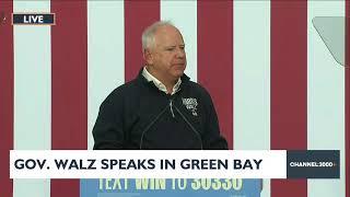 Gov. Tim Walz speaking in Green Bay