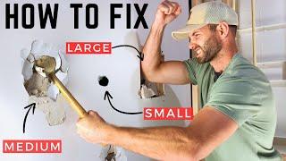 How to FIX any Size Hole In Drywall - 6 Easy DIY Methods (California Patch, Patch Panel, etc.)