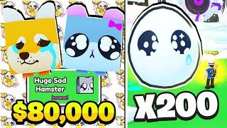 Spending $80,000 Opening Limited Sad Egg in Pet Simulator 99