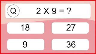 20 Multiplication Quiz Exercises for Kids