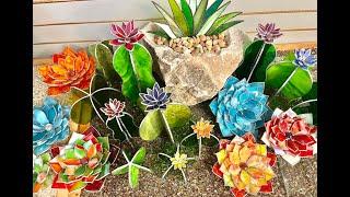 Stained Glass 3D Cactus Garden