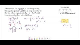 28 - Find the Slope Intercept of the Perpendicular Line