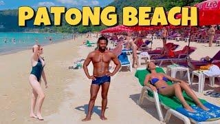 【 4K】Phuket 2023 Patong Beach Walk - Beautiful Sunny Day ️