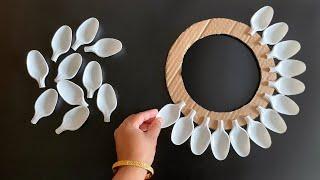 Beautiful Wall Hanging Craft Using Plastic Spoons / Paper Craft For Home Decoration / DIY Wall Decor