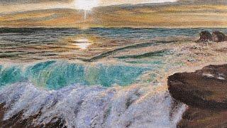 Painting a Realistic and Detailed Beach Wave Using Acrylic Paint, Painting Beach Seascape/Wave|EPS33