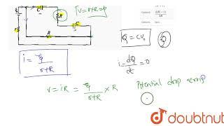 circuit consists of a source of EMF `xi` and internal resistance r, two capacitors