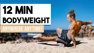 ONLY need 12 Minutes! Full Bodyweight Workout [In- or Outdoor, Fifteen Low Impact Exercises]