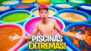 TESTEI AS PISCINAS MAIS EXTREMAS DO MUNDO *Sobrevivi ?