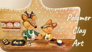 Make Cute Polymer Clay Characters and a Miniature Kitchen Set "A Christmas DIY Project"