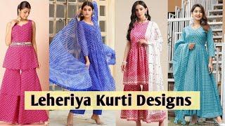 Leheriya Kurti Designs/ Leheriya Print Kurti/ Leheriya Kurta #style #fashion