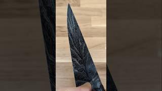 Integral Feather Damascus Chef's Knife (7.5") with Fluted Ironwood by Will Stelter, J.S.