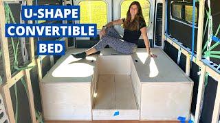 U-Shape Convertible Bed | Ram ProMaster DIY Van Build Series 9 | Campervan Conversion | Van Life