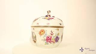 Magnificent Dresden Style Hand Painted Porcelain Tureen