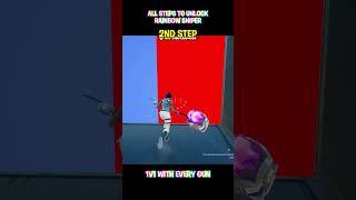 HOW TO UNLOCK RAINBOW SNIPER IN 1V1 WITHE EVERY GUN !!! #shorts
