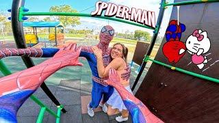 SPIDER-MAN TWINS CAN'T GET RID OF CRAZY GIRL IN LOVE ( Romantic ParkourPOV Funny)