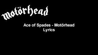 Ace of spades - Motörhead Lyrics Video (HD)