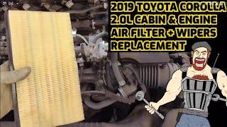 2019-2020 TOYOTA COROLLA 2.0L AIR FILTER + CABIN FILTER + WIPER BLADES REPLACEMENT ( REAR WIPER TOO)