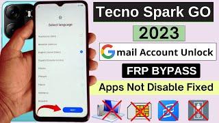 Tecno Spark Go 2023 (BF7) FRP Bypass Without Pc | YouTube Update Problem /Apps Not Disable Fixed