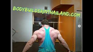 Back & Biceps & Shoulders Workout Rockout Dan the Bodybuilder in Thailand