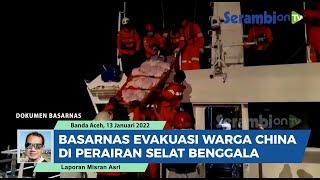 Basarnas Evakuasi Warga China di Perairan Selat Benggala Aceh Besar dengan KN SAR Kresna