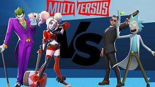 The Joker & Harley Quinn VS Agent Smith & Rick - Multiversus Gameplay