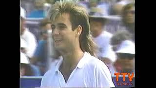 Ivan Lendl  Teaches 17 year old Andre Agassi a Lesson for 2 minutes