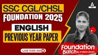 SSC CGL/CHSL 2025 Foundation Batch | Previos Year Paper For CGL/CHSL | Pratibha Ma'am