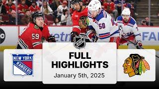 NHL Highlights | Rangers vs. Blackhawks | January 05, 2025