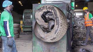 Inside Brand New Nigerian Factory Recycling Tons of Used Tires