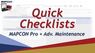 Quick Checklists  -MAPCON CMMS