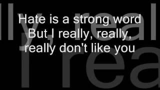 Plain White T's - Hate (I Really Don't Like You) lyrics